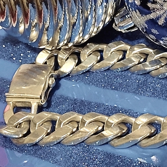 Rock Star ✨ ⭐ 9.83 Ounces of Pure Sterling Silver Heavy Cable Link ITALY - Picture 11 of 11